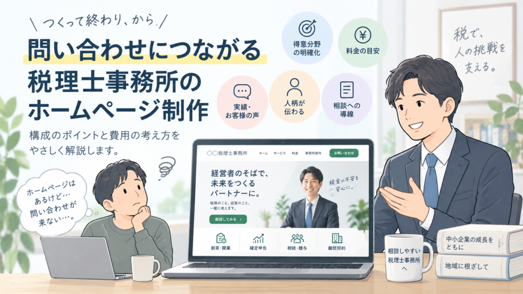 税理士事務所のホームページ制作｜集客につながる構成と費用の考え方