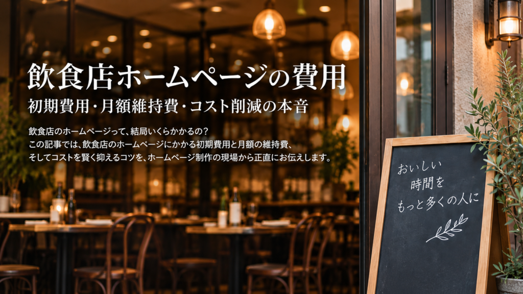 飲食店ホームページの費用｜初期費用・月額維持費・コスト削減の本音