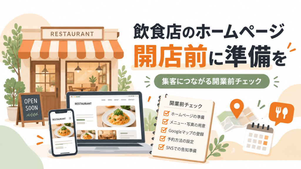 飲食店の開業前に作るホームページ｜開業準備チェックリスト