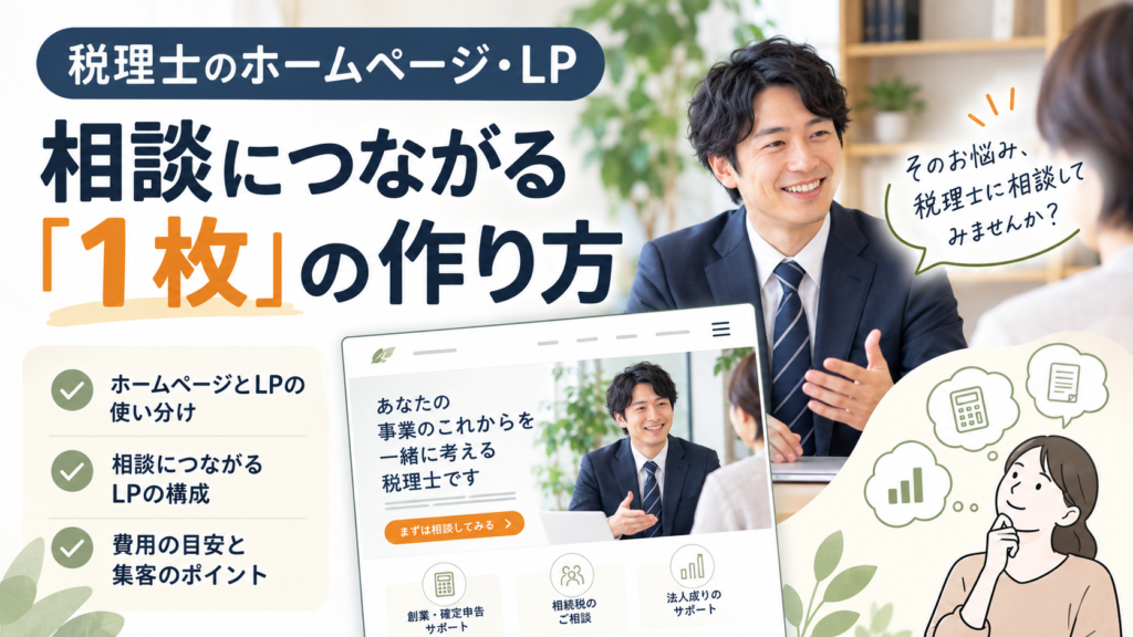税理士のホームページ・LP｜相談につながる「1枚」の作り方