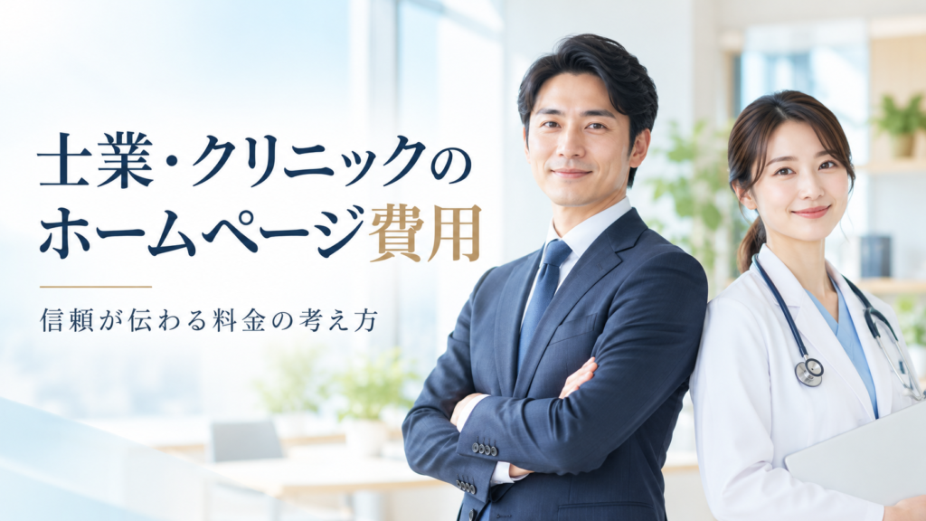 士業・クリニックのホームページ費用｜信頼が命の"先生business"の料金の考え方